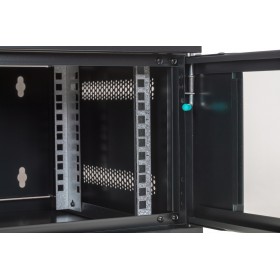 Szafa wisząca RACK 19" 4U, 400mm, Netrack ECO-Line, czarna, drzwi przeszklone - 10