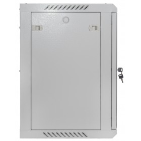 Szafa wisząca RACK 19" 12U, 450mm, Netrack F-Line, szara, drzwi szklane, otwierane boki - 4