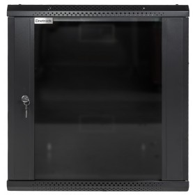 Szafa wisząca RACK 19" 12U, 450mm, Netrack F-Line, czarna, drzwi szklane, otwierane boki - 2