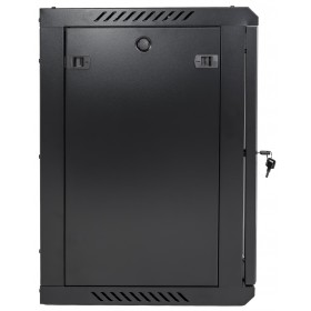 Szafa wisząca RACK 19" 12U, 450mm, Netrack F-Line, czarna, drzwi szklane, otwierane boki - 4