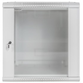 Szafa wisząca RACK 19" 12U, 600mm, Netrack F-Line, szara, drzwi szklane, otwierane boki - 2