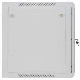 Szafa wisząca RACK 19" 12U, 600mm, Netrack F-Line, szara, drzwi szklane, otwierane boki - 4