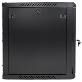 Szafa wisząca RACK 19" 12U, 600mm, Netrack F-Line, czarna, drzwi szklane, otwierane boki - 4