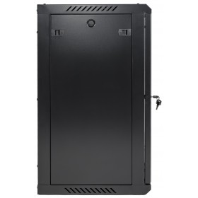 Szafa wisząca RACK 19" 15U, 450mm, Netrack F-Line, czarna, drzwi szklane, otwierane boki - 4