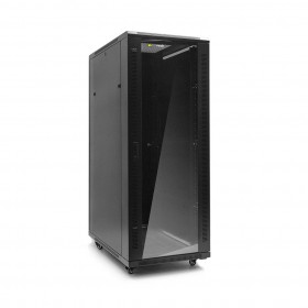 Netrack szafa serwerowa RACK 19" 32U/600x1000mm, ZŁOŻONA, drzwi szklane, czarna - 1