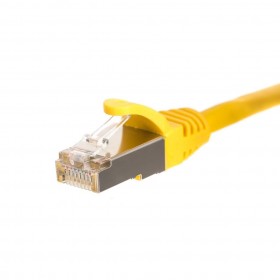 Patchcord RJ45, kat. 5e FTP F/UTP, 0,25m, Netrack, żółty - 1