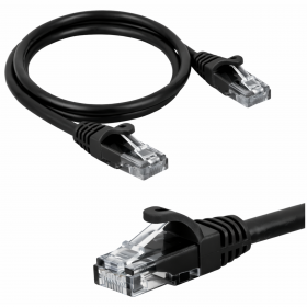 Patchcord RJ45, kat. 5e UTP, 0,25m, Netrack, czarny - 1