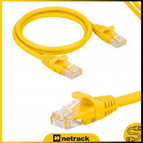 Patchcord RJ45, kat. 5e UTP, 0,25m, Netrack, żółty - 2