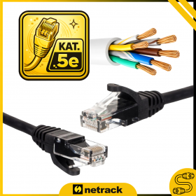 Patchcord RJ45, kat. 5e UTP, 0,25m, Netrack, czarny - 4
