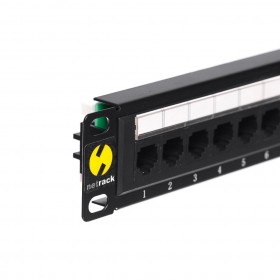 Patch panel RACK 10" 1U, 12 porty kat. 5e UTP, Netrack, czarny - 1