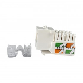Moduł keystone jack RJ45 kat. 5e UTP z zaciskiem, Netrack, biały - 2