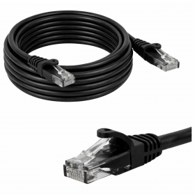 Patchcord RJ45, kat. 5e UTP, 10 m, Netrack, czarny - 1
