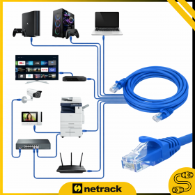 Patchcord RJ45, kat. 5e UTP, 15m, Netrack, niebieski - 3