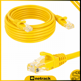Patchcord RJ45, kat. 5e UTP, 15m, Netrack, żółty - 2