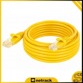 Patchcord RJ45, kat. 5e UTP, 15m, Netrack, żółty - 6