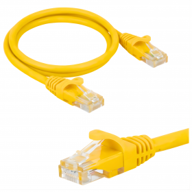 Patchcord RJ45, kat. 5e UTP, 1m, Netrack, żółty - 1