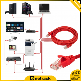 Patchcord RJ45, kat. 5e UTP, 2m, Netrack, czerwony - 3
