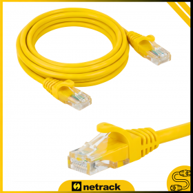 Patchcord RJ45, kat. 5e UTP, 3m, Netrack, żółty - 2