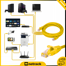 Patchcord RJ45, kat. 5e UTP, 3m, Netrack, żółty - 3