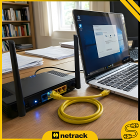 Patchcord RJ45, kat. 5e UTP, 5m, Netrack, żółty - 5
