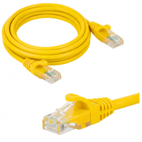 Patchcord RJ45, kat. 5e UTP, 7m, Netrack, żółty - 1