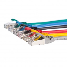 Patchcord RJ45, kat. 5e FTP F/UTP, 15m, Netrack, zółty - 1