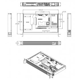 Obudowa serwerowa RACK 19" 1U, Netrack, miniITX, 250mm - 4