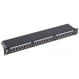 Patch panel RACK 19" 1U, 24 porty kat. 5e FTP, STP, Netrack, z półką, czarny - 2