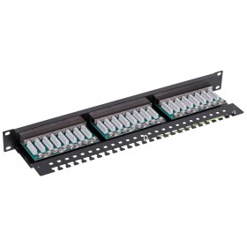 Patch panel RACK 19" 1U, 24 porty kat. 5e FTP, STP, Netrack, z półką, czarny - 4