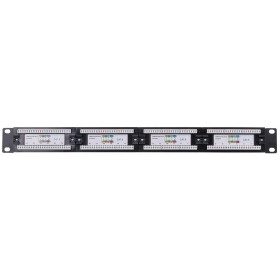 Patch panel RACK 19" 1U, 24 porty kat. 6 UTP, Netrack, z półką, czarny - 2