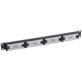 Patch panel RACK 19" 1U, 24 porty kat. 6 UTP, Netrack, z półką, czarny - 4