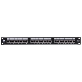 Patch panel RACK 19" 1U, 24 porty kat. 6 FTP, STP, Netrack, z półką, czarny - 1