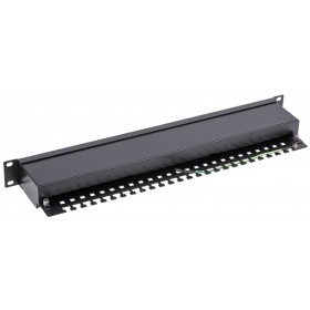 Patch panel RACK 19" 1U, 24 porty kat. 6 FTP, STP, Netrack, z półką, czarny - 3