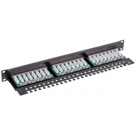 Patch panel RACK 19" 1U, 24 porty kat. 6 FTP, STP, Netrack, z półką, czarny - 4