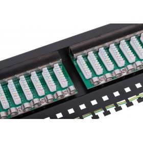 Patch panel RACK 19" 1U, 24 porty kat. 6 FTP, STP, Netrack, z półką, czarny - 5