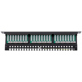 Patch panel RACK 19" 1U, 24 porty kat. 6 FTP, STP, Netrack, z półką, czarny - 6