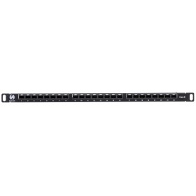 Patch panel RACK 19" 0,5U, 24 porty kat. 6 UTP, Netrack, z półką, czarny - 1
