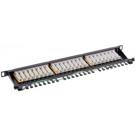 Patch panel RACK 19" 0,5U, 24 porty kat. 5e FTP, STP, Netrack, z półką, czarny - 4