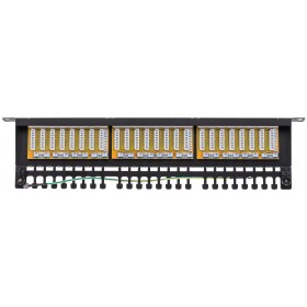 Patch panel RACK 19" 0,5U, 24 porty kat. 6 FTP, STP, Netrack, z półką, czarny - 6