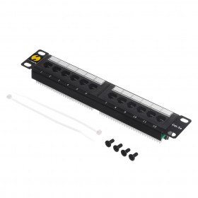 Patch panel RACK 10" 1U, 12 porty kat. 5e UTP, Netrack, czarny - 2