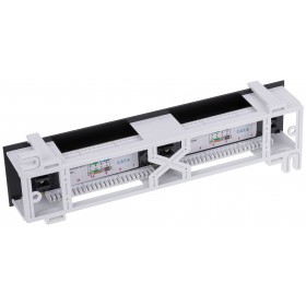 Patch panel naścienny RACK 10" 1U, 12 porty kat. 6 UTP, Netrack, ze wspornikiem, czarny - 4