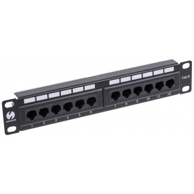 Patch panel RACK 10" 1U, 12 porty kat. 6 UTP, Netrack, czarny - 3