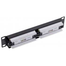 Patch panel RACK 10" 1U, 12 porty kat. 6 UTP, Netrack, czarny - 4