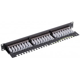 Patch panel RACK 19" 1U, 24 porty kat. 6A FTP, STP, Netrack, z półką, czarny - 4