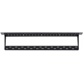 Patch panel keystone RACK 19" 1U, 24 porty, UTP, Netrack, z półką, czarny - 4