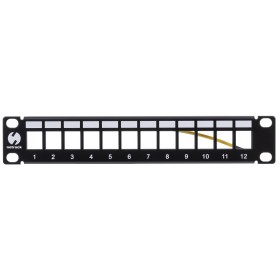 Patch panel keystone RACK 10" 1U, 12 porty, FTP, STP, Netrack, czarny - 1