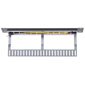 Patch panel keystone RACK 10" 1U, 12 porty, FTP, STP, Netrack, czarny - 4