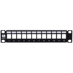 Patch panel keystone RACK 10" 1U, 12-porty, UTP, Netrack, czarny - 1