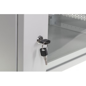 Szafa wisząca RACK 19" 4U, 400mm, Netrack ECO-Line, szara, drzwi przeszklone - 5