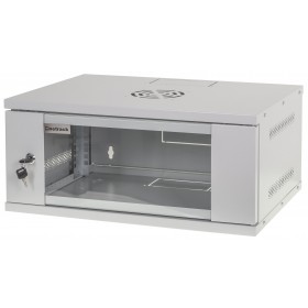 Szafa wisząca RACK 19" 4U, 400mm, Netrack ECO-Line, szara, drzwi przeszklone - 4